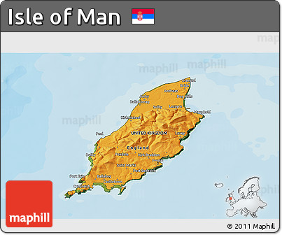 Political 3D Map of Isle of Man, satellite outside, bathymetry sea