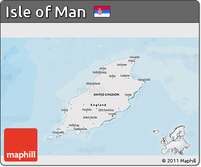 Political 3D Map of Isle of Man, single color outside