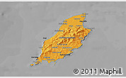 Political Shades 3D Map of Isle of Man, darken, desaturated