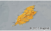 Political Shades 3D Map of Isle of Man, darken, semi-desaturated