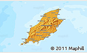 Political Shades 3D Map of Isle of Man, desaturated, land only
