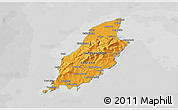 Political Shades 3D Map of Isle of Man, desaturated