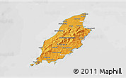 Political Shades 3D Map of Isle of Man, lighten, desaturated