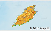 Political Shades 3D Map of Isle of Man, physical outside