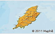 Political Shades 3D Map of Isle of Man, satellite outside, bathymetry sea