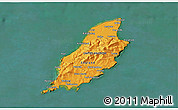 Political Shades 3D Map of Isle of Man, satellite outside