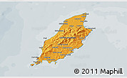 Political Shades 3D Map of Isle of Man, semi-desaturated