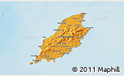 Political Shades 3D Map of Isle of Man, shaded relief outside