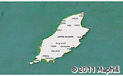Political Shades 3D Map of Isle of Man, single color outside, satellite sea