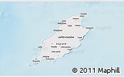 Political Shades 3D Map of Isle of Man, single color outside, shaded relief sea