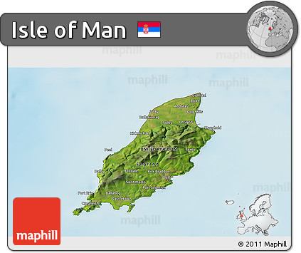 Satellite 3D Map of Isle of Man, physical outside