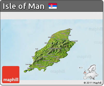 Satellite 3D Map of Isle of Man, physical outside