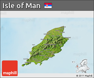 Satellite 3D Map of Isle of Man, physical outside
