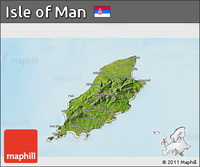 Satellite 3D Map of Isle of Man, shaded relief outside