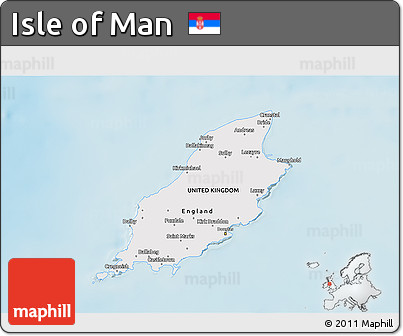 Shaded Relief 3D Map of Isle of Man, single color outside