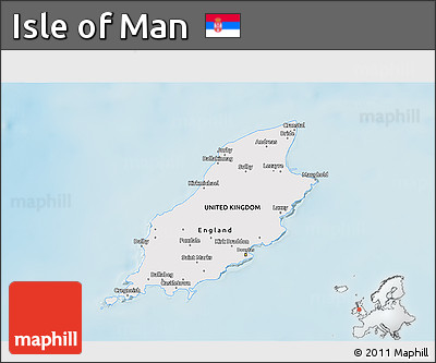 Shaded Relief 3D Map of Isle of Man, single color outside