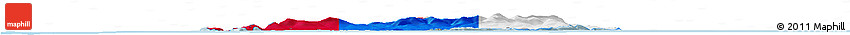 Flag Horizon Map of Isle of Man, political shades outside, flag aligned to the middle