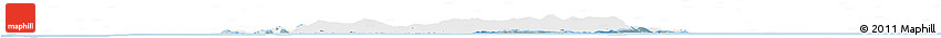 Flag Horizon Map of Isle of Man, single color outside, shaded relief sea