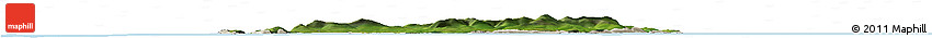 Satellite Horizon Map of Isle of Man, shaded relief outside