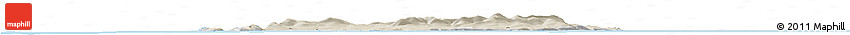 Shaded Relief Horizon Map of Isle of Man, lighten, desaturated, land only
