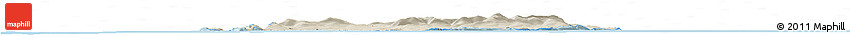 Shaded Relief Horizon Map of Isle of Man, political shades outside