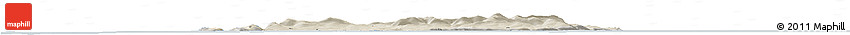 Shaded Relief Horizon Map of Isle of Man, semi-desaturated