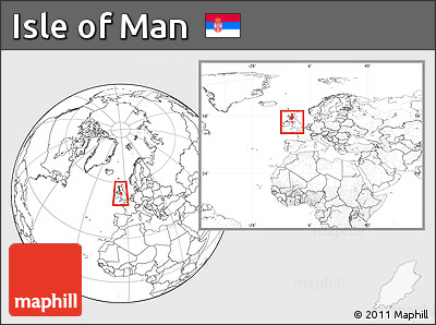 Blank Location Map of Isle of Man, within the entire continent