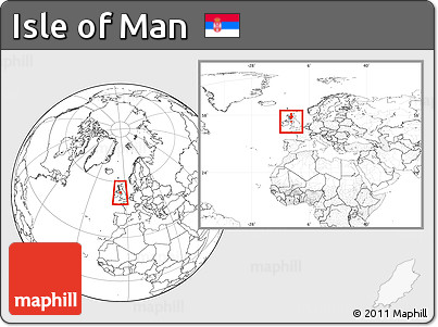 Blank Location Map of Isle of Man, within the entire continent