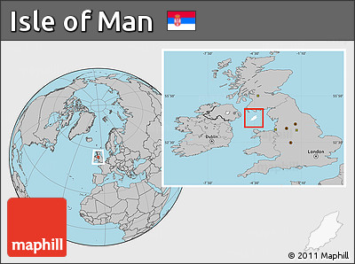 Blank Location Map of Isle of Man, gray outside