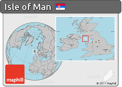 Blank Location Map of Isle of Man, gray outside