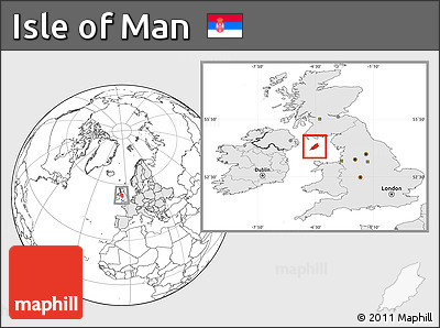 Blank Location Map of Isle of Man, highlighted continent