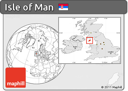 Blank Location Map of Isle of Man, highlighted continent