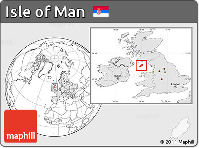 Blank Location Map of Isle of Man, highlighted continent