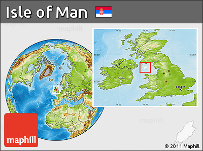 Blank Location Map of Isle of Man, physical outside