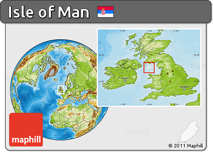 Blank Location Map of Isle of Man, physical outside