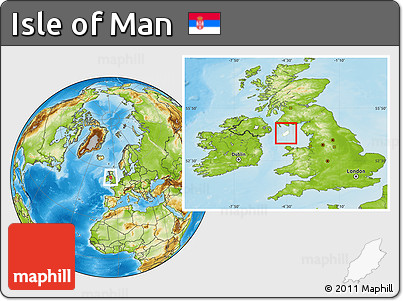 Blank Location Map of Isle of Man, physical outside