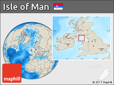 Blank Location Map of Isle of Man, shaded relief outside