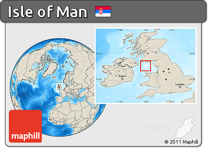 Blank Location Map of Isle of Man, shaded relief outside
