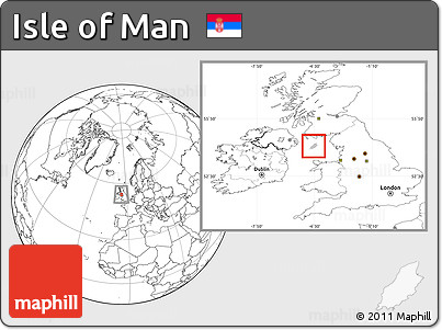 Gray Location Map of Isle of Man, blank outside