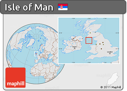 Gray Location Map of Isle of Man, lighten, desaturated, land only