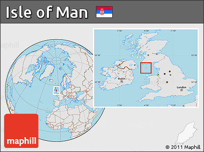 Gray Location Map of Isle of Man, lighten, desaturated, land only