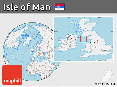 Gray Location Map of Isle of Man, lighten, land only