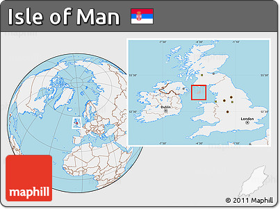 Gray Location Map of Isle of Man, lighten, land only
