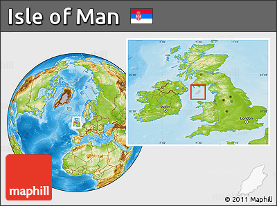 Gray Location Map of Isle of Man, physical outside