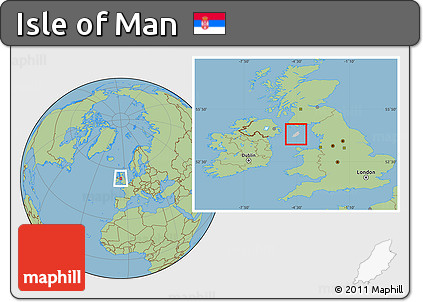 Gray Location Map of Isle of Man, savanna style outside