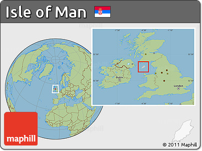 Gray Location Map of Isle of Man, savanna style outside