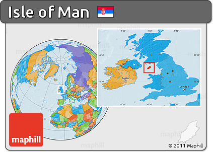 Political Location Map of Isle of Man