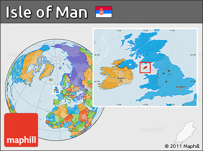 Political Location Map of Isle of Man