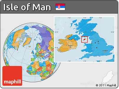 Political Location Map of Isle of Man