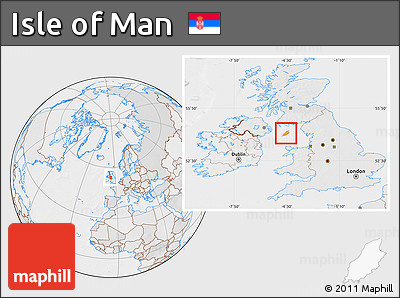 Political Location Map of Isle of Man, lighten, desaturated